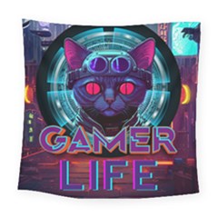 Gamer Life Square Tapestry (large) by minxprints