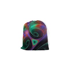 Circle Art 3d Artwork Graphics Vortex Colorful Digital Art Drawstring Pouch (xs) by Semog4