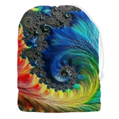 Colorful Digital Art Fractal Design Drawstring Pouch (3xl) by Semog4
