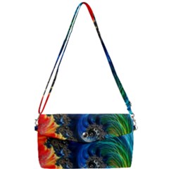 Colorful Digital Art Fractal Design Removable Strap Clutch Bag by Semog4