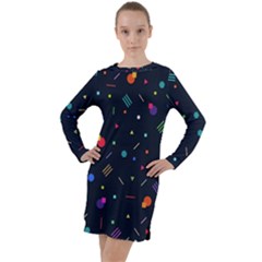 Abstract Minimalism Digital Art Abstract Long Sleeve Hoodie Dress by Semog4