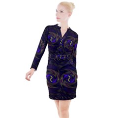 Manadala Twirl Abstract Button Long Sleeve Dress by Semog4