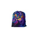 Colorful Waves Abstract Waves Curves Art Abstract Material Material Design Drawstring Pouch (XS) View2