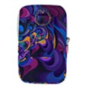 Colorful Waves Abstract Waves Curves Art Abstract Material Material Design Waist Pouch (Small) View2