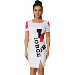 I Love George Fitted Knot Split End Bodycon Dress by ilovewhateva