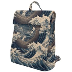 Sea Dragon Kanagawa Sea Monster Flap Top Backpack by Jancukart