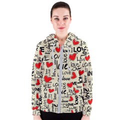 Love Abstract Background Textures Creative Grunge Women s Zipper Hoodie by Jancukart