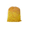 Texture Pattern Macro Glass Of Beer Foam White Yellow Bubble Drawstring Pouch (Medium) View2