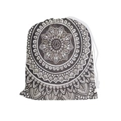 Mandala Circles Drawing Pattern Drawstring Pouch (xl) by Semog4