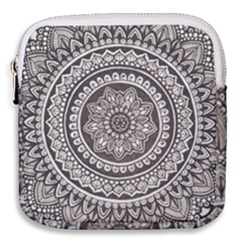 Mandala Circles Drawing Pattern Mini Square Pouch by Semog4