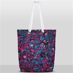 Grafitti Graffiti Abstract Artwork Digital Full Print Rope Handle Tote (small) by Semog4