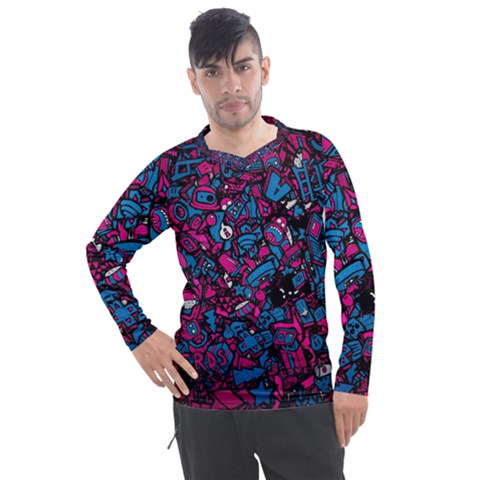 Grafitti Graffiti Abstract Artwork Digital Men s Pique Long Sleeve Tee by Semog4