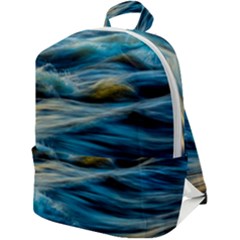 Waves Abstract Waves Abstract Zip Up Backpack by Semog4