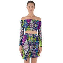 Ethnic Pattern Abstract Off Shoulder Top With Skirt Set by Semog4