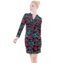 Flower Patterns Ornament Pattern Button Long Sleeve Dress View1