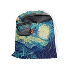 Star Trek Starship The Starry Night Van Gogh Drawstring Pouch (xl) by Semog4