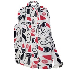 Cute Christmas Seamless Pattern Vector Double Compartment Backpack by Semog4