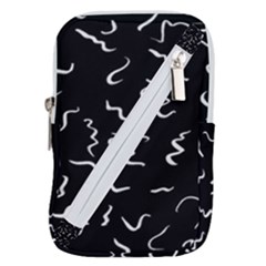 Scribbles Lines Drawing Picture Belt Pouch Bag (small) by Semog4