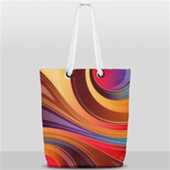 Abstract Colorful Background Wavy Full Print Rope Handle Tote (small) by Semog4
