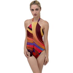 Abstract Colorful Background Wavy Go With The Flow One Piece Swimsuit by Semog4