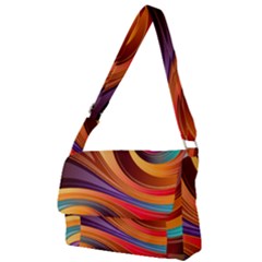 Abstract Colorful Background Wavy Full Print Messenger Bag (l) by Semog4