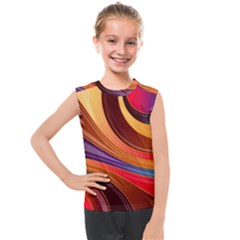Abstract Colorful Background Wavy Kids  Mesh Tank Top by Semog4