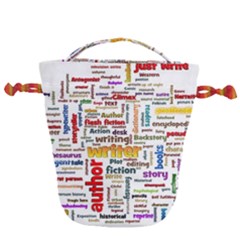 Writing Author Motivation Words Drawstring Bucket Bag by Semog4