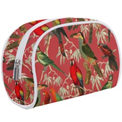 Vintage Tropical Birds Pattern In Pink Make Up Case (large) by CCBoutique