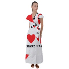 I Love Richard Flutter Sleeve Maxi Dress by ilovewhateva