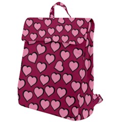 Pattern Pink Abstract Heart Love Flap Top Backpack by Ravend