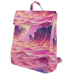Wave Waves Ocean Sea Flap Top Backpack by Ravend