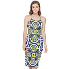 Tiles Panel Decorative Decoration Traditional Pattern Bodycon Cross Back Summer Dress by Ravend
