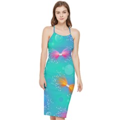 Non Seamless Pattern Blues Bright Bodycon Cross Back Summer Dress by Ravend