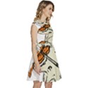Cat Playing The Violin Art Cap Sleeve High Waist Dress View3