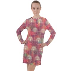 Background Abstract Long Sleeve Hoodie Dress by Semog4