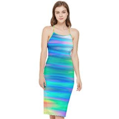 Wave Rainbow Bright Texture Bodycon Cross Back Summer Dress by Semog4