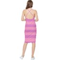 Pink Stripes Striped Design Pattern Bodycon Cross Back Summer Dress View2
