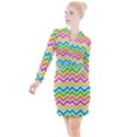 Chevron-pattern-design-texture Button Long Sleeve Dress View1