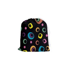 Abstract-background-retro-60s-70s Drawstring Pouch (small) by Semog4