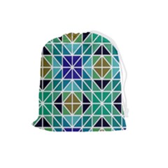 Mosaic-triangle-symmetry- Drawstring Pouch (large) by Semog4
