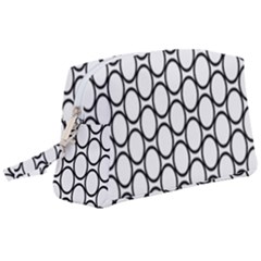 Black-pattern-halftone-wallpaper Wristlet Pouch Bag (large) by Semog4