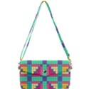 Checkerboard-squares-abstract--- Removable Strap Clutch Bag View1