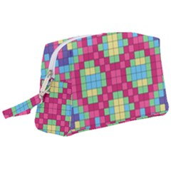 Checkerboard-squares-abstract---- Wristlet Pouch Bag (large) by Semog4