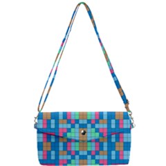 Checkerboard-squares-abstract Removable Strap Clutch Bag by Semog4