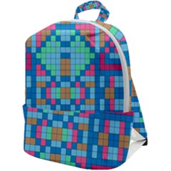 Checkerboard-squares-abstract Zip Up Backpack by Semog4