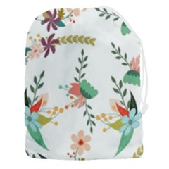 Floral-backdrop-pattern-flower Drawstring Pouch (3xl) by Semog4