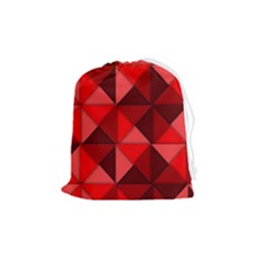 Red Diamond Shapes Pattern Drawstring Pouch (medium) by Semog4