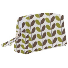 Leaf Plant Pattern Seamless Wristlet Pouch Bag (large) by Semog4