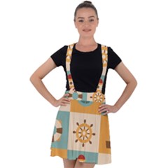 Nautical Elements Collection Velvet Suspender Skater Skirt by Semog4
