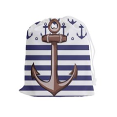 Anchor Background Design Drawstring Pouch (xl) by Semog4
